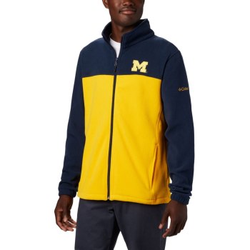 Columbia Jas Heren, Collegiate Flanker III Fleece - Michigan Donkerblauw Geel, 87DPRKQHE